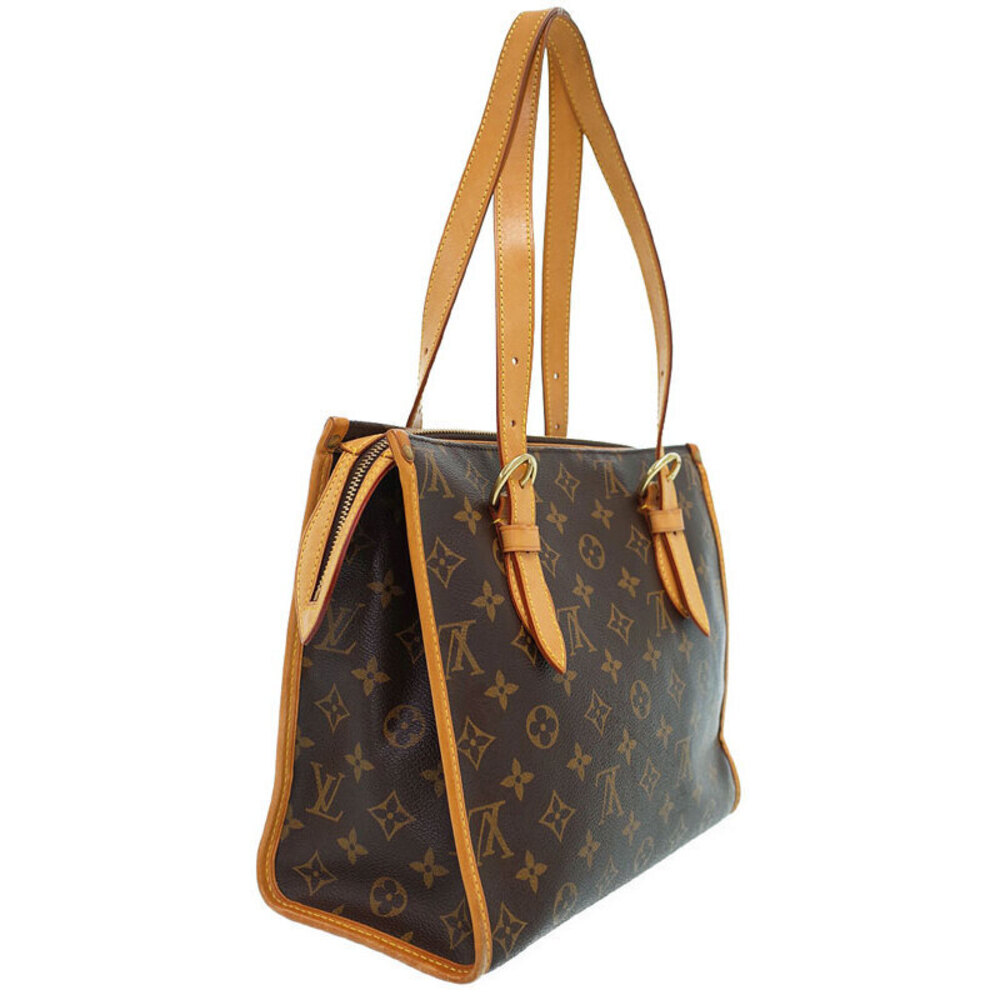 Louis Vuitton Monogram Leather Bag Shoulder Brown Popincourt